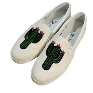 Katy Perry The Kerry Saguaro Cactus Slip-on  Sneaker Women's 7.5 M White Canvas